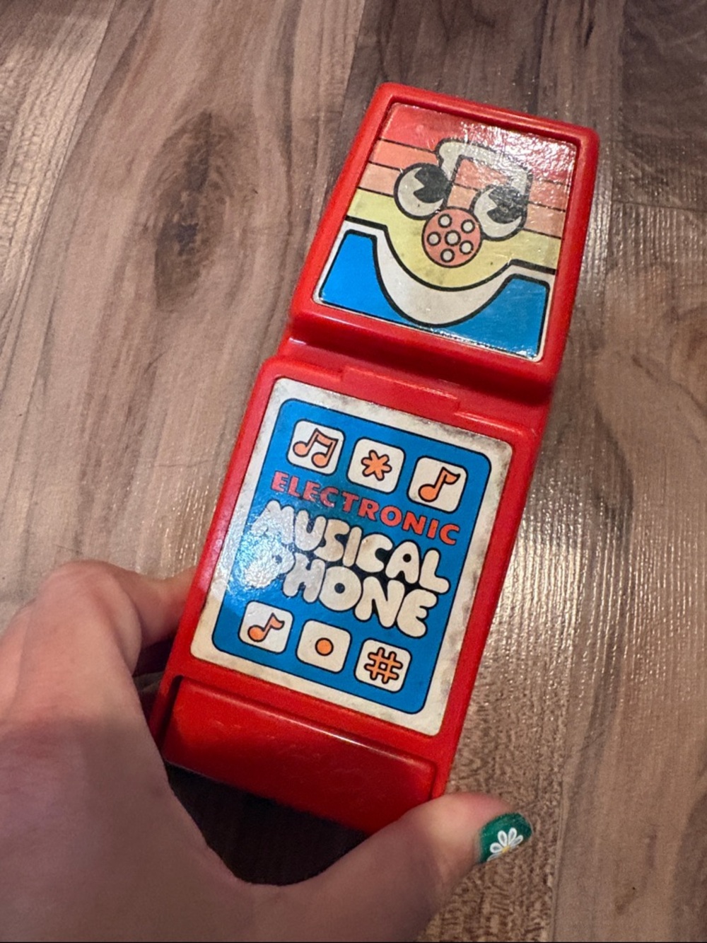 Vintage 1985 Playskool Electronic Musical Toy Flip Phone with Sound
